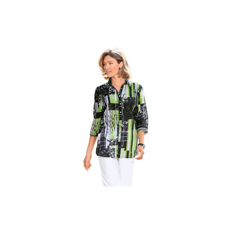 Baur Damen Bluse in Patchwork-Optik grün 38,40,50,52,54,56