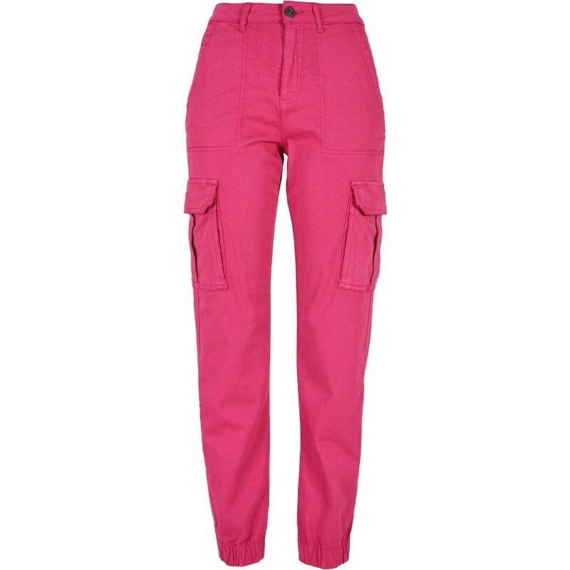 Urban Classics Damen TB5454-Ladies Cotton Twill Utility Pants Hose, Hibiskus pink, 33