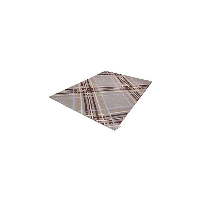 Teppich Large Check handgetuftet reine Schurwolle Tom Tailor grau 3 (B/L: 140x200 cm),4 (B/L: 160x230 cm)