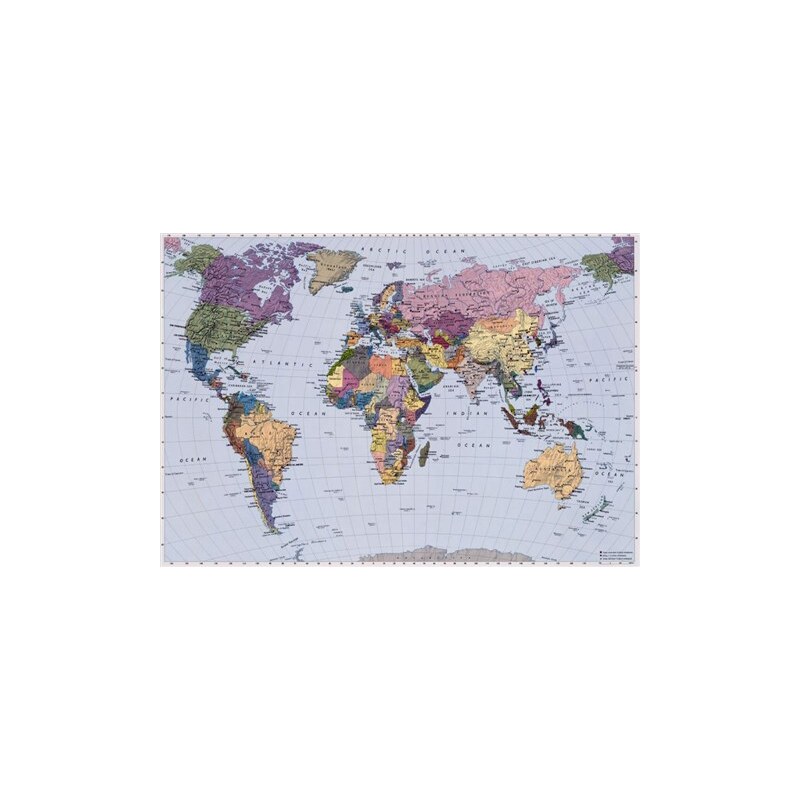 Fototapete World Map KOMAR bunt