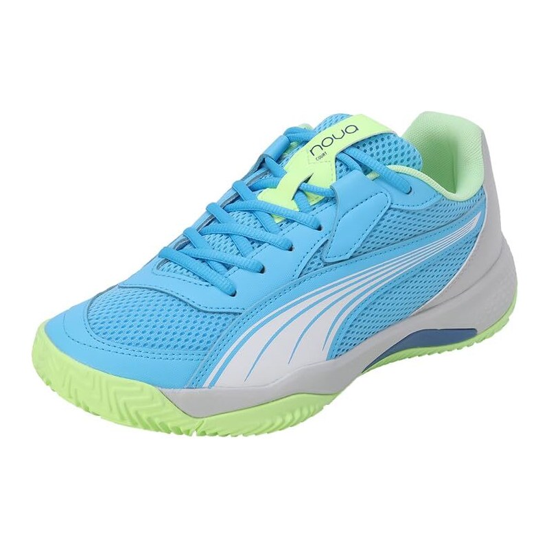 Puma Unisex Adults Nova Court Tennis Shoes, Luminous Blue-Puma White-Glacial Gray, 42 EU