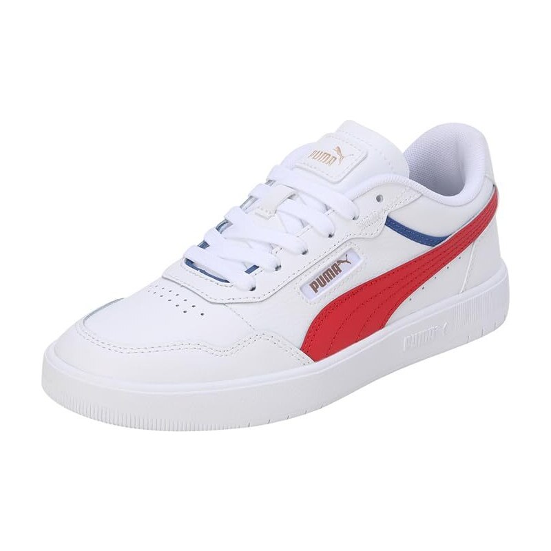 PUMA Unisex Kids' Fashion Shoes COURT ULTRA JR Trainers & Sneakers, PUMA WHITE-FOR ALL TIME RED-CLYDE ROYAL-PUMA GOLD, 38.5