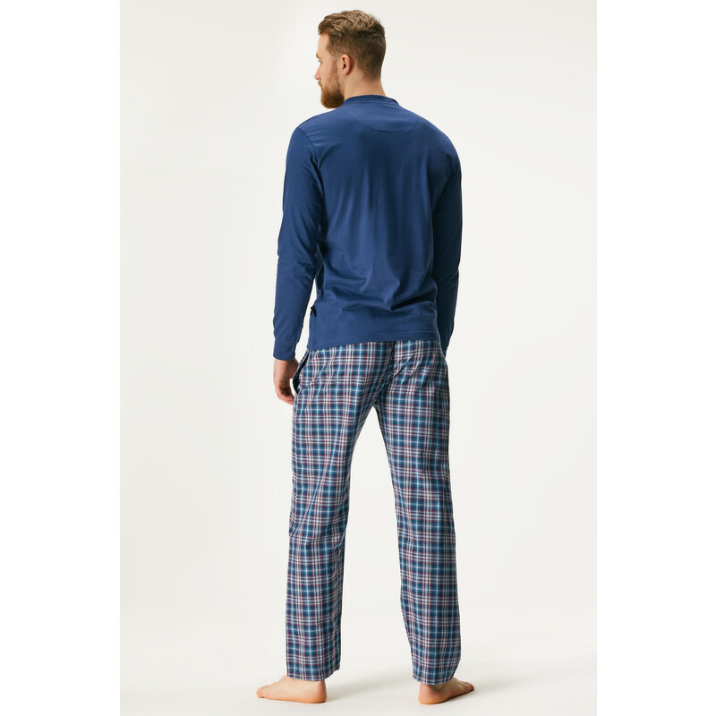 Enrico Coveri Pyjama Brantley lang blau-grau