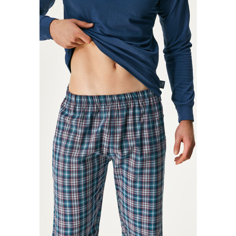 Enrico Coveri Pyjama Brantley lang blau-grau
