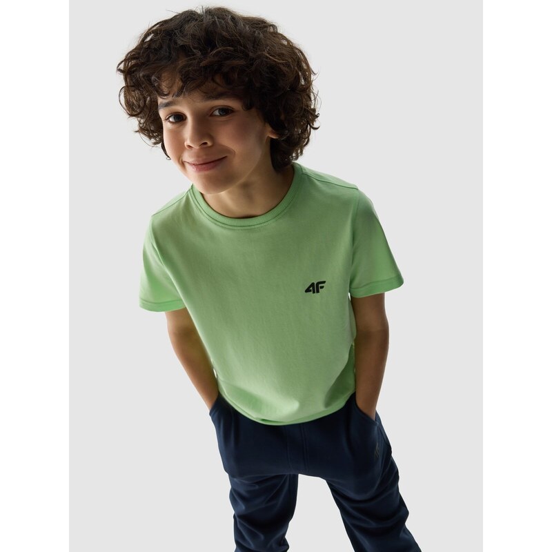 4F Unifarbenes T-Shirt für Jungen - grün - 140