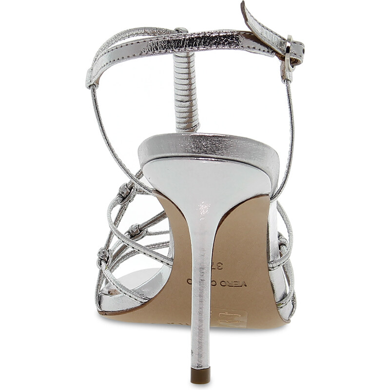 Sandalen mit Absatz Vicenza LEVANTESI aus Laminieren Silber