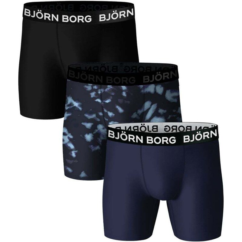 Björn Borg Perforance Shorts 3er-Pack Blau Schwarz