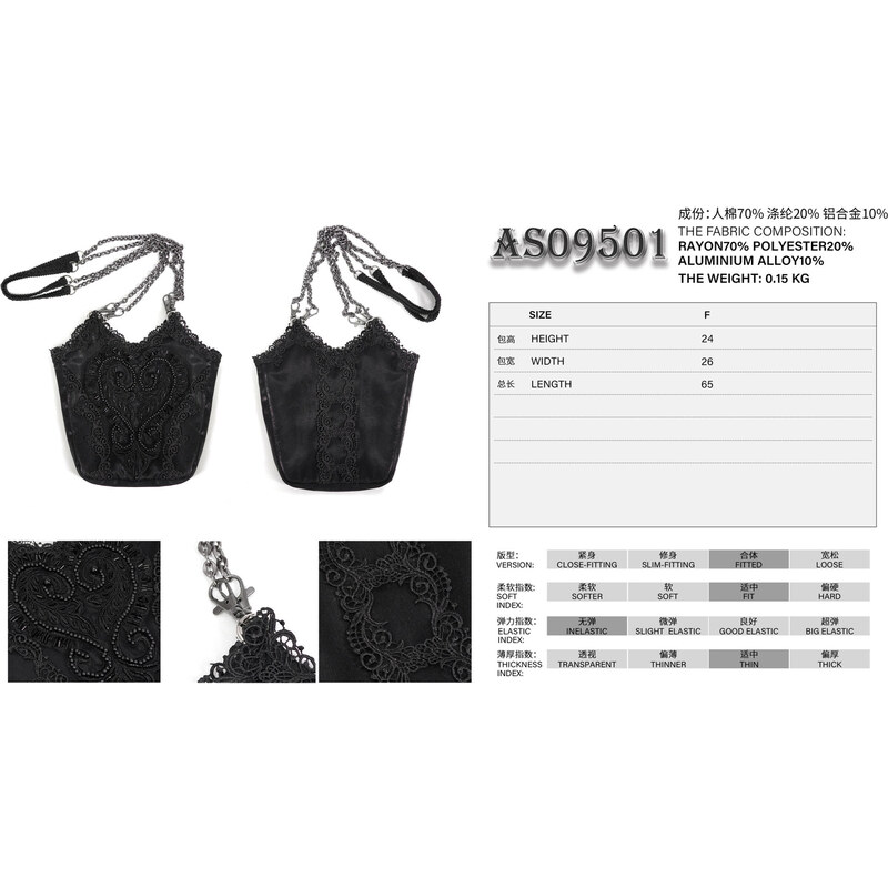 Handtasche DEVIL FASHION - Black Gothic - AS09501