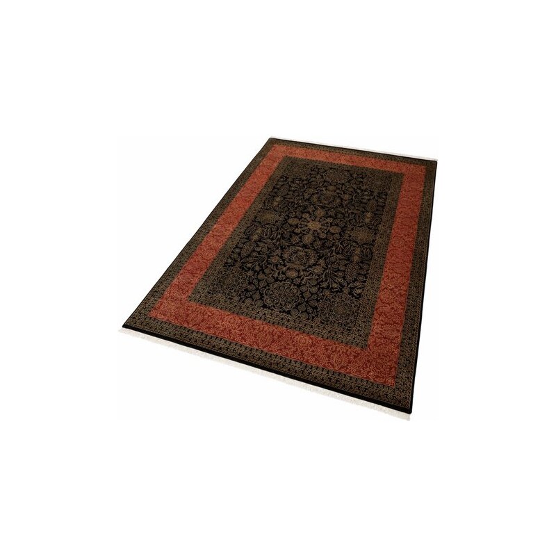 Orient-Teppich Parwis Moglu Elegance 150 000 Knoten/m² handgeknüpft 100% Schurwolle Unikat PARWIS schwarz 2 (B/L: 70x140 cm),6 (B/L: 200x250 cm),7 (B/L: 200x300 cm)