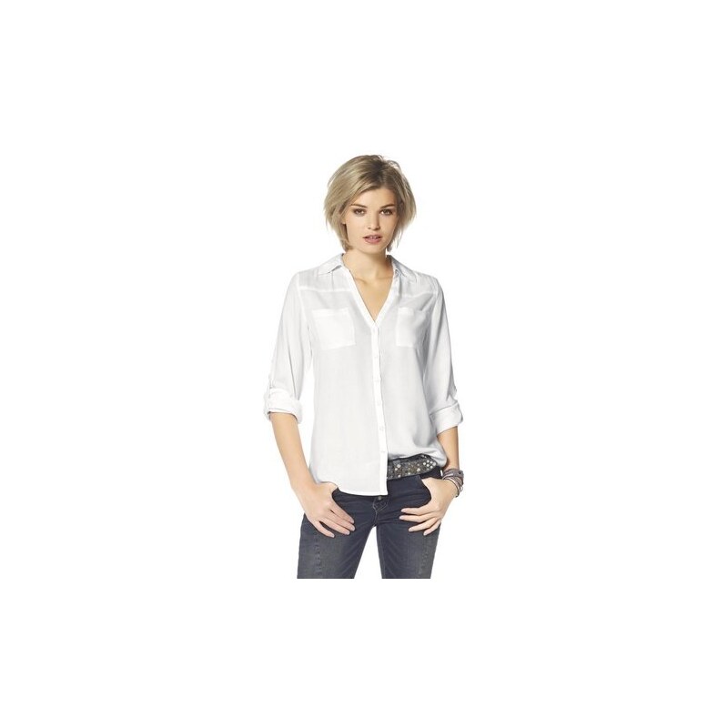 Laura Scott Damen Hemdbluse mit Brusttaschen weiß 32 (XS),34,36 (S),38,40 (M),42,44 (L),46,48 (XL),50