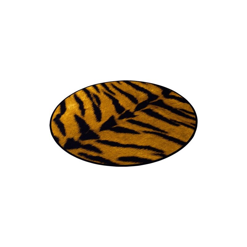 ZALA LIVING Teppich Zala Living Animal Print Tiger in Fell-Optik rund gelb 10 (Ø 170 cm)