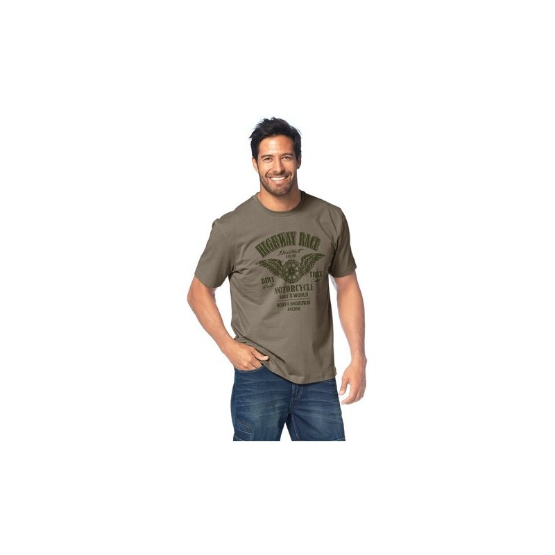 Man s World T-Shirt MAN'S WORLD grün 4XL (68/70),5XL (72/74),L (52/54),M (48/50),S (44/46),XL (56/58),XXL (60/62),XXXL (64/66)