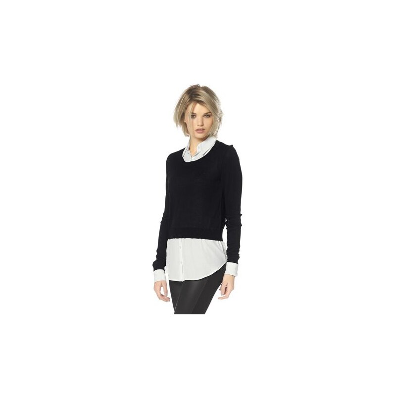 Laura Scott Damen 2-in-1-Pullover schwarz-weiss 32,38,40,42,44