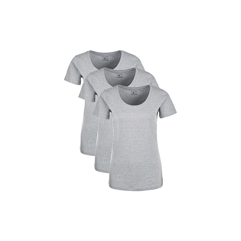 Berydale Damen T-Shirt mit Rundhals-Ausschnitt, 3er Pack, in verschiedenen Farben