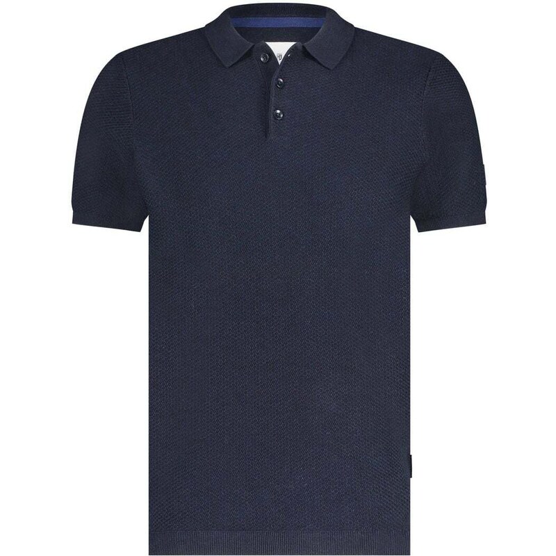State Of Art Knitted Poloshirt Navy