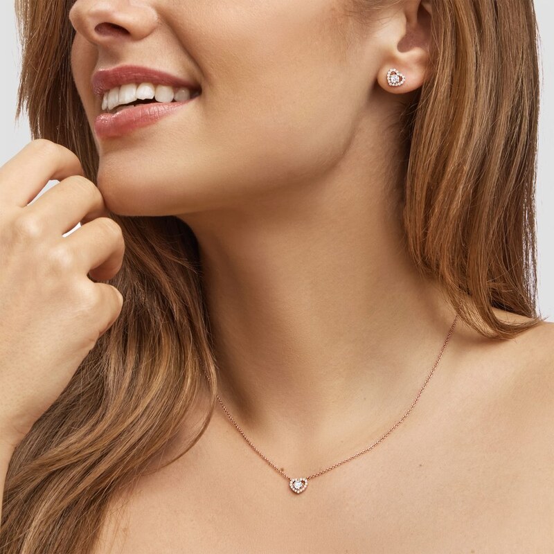 Diamant Herz Halskette aus Roségold KLENOTA N0856204