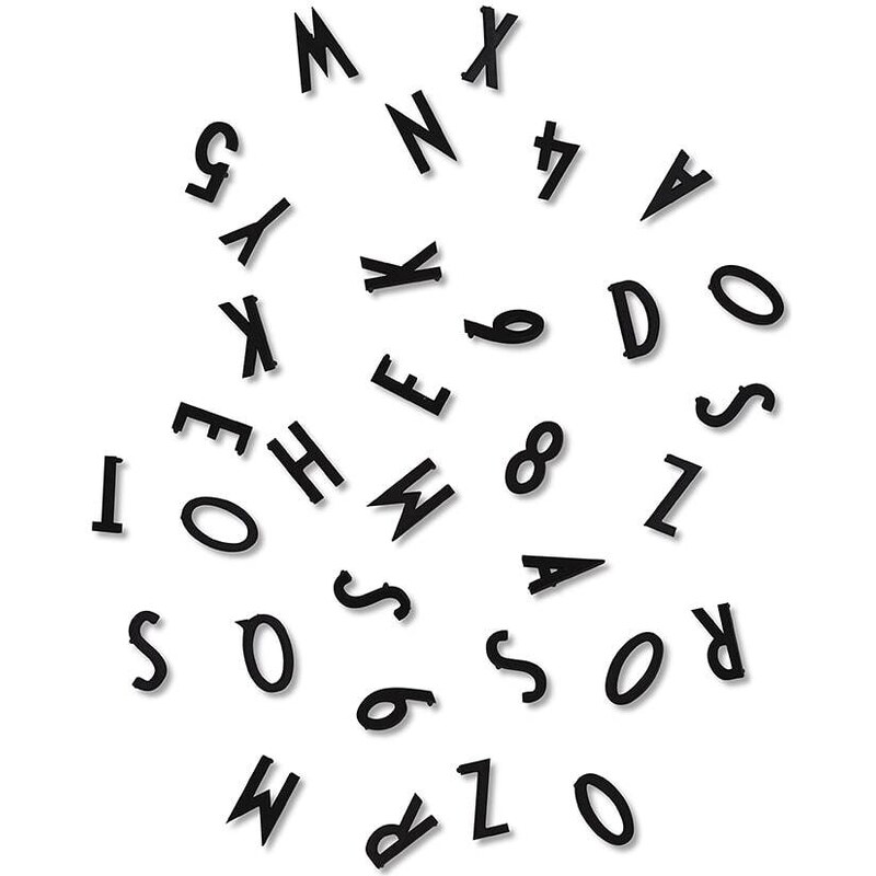 Design Letters Message-Board-Symbole "Buchstaben & Zahlen" in Schwarz - (L)2 cm | onesize