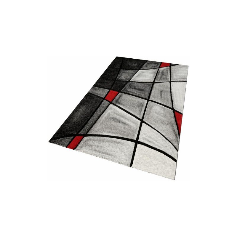 MERINOS Teppich DOUBS Merinos handgearbeiteter Konturenschnitt gewebt grau 2 (B/L: 80x150 cm),3 (B/L: 120x170 cm),4 (B/L: 160x230 cm),6 (B/L: 200x290 cm)