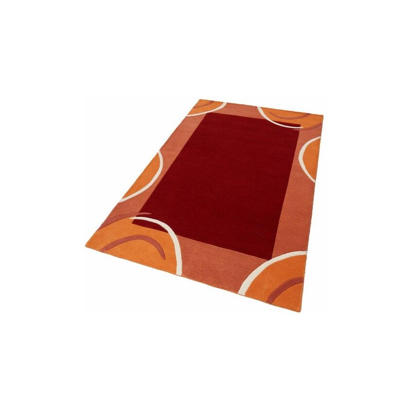 Teppich exklusiv Bellary handgearbeiteter Konturenschnitt handgetuftet reine Schurwolle THEKO EXKLUSIV orange 1 (B/L: 60x90 cm),2 (B/L: 70x140 cm),3 (B/L: 120x180 cm),4 (B/L: 160x230 cm),6 (B/L: 200x2