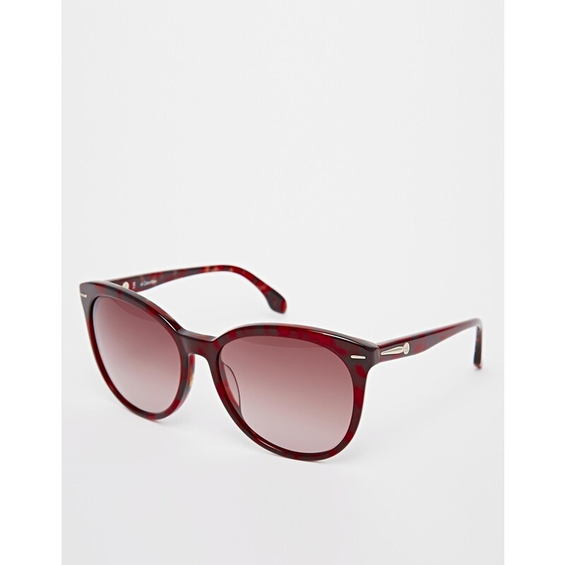 Calvin Klein - Übergroße Sonnenbrille - Havanna-Rot