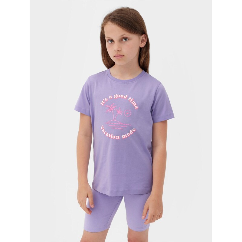4F Mädchen T-Shirt mit Print - lila - 140