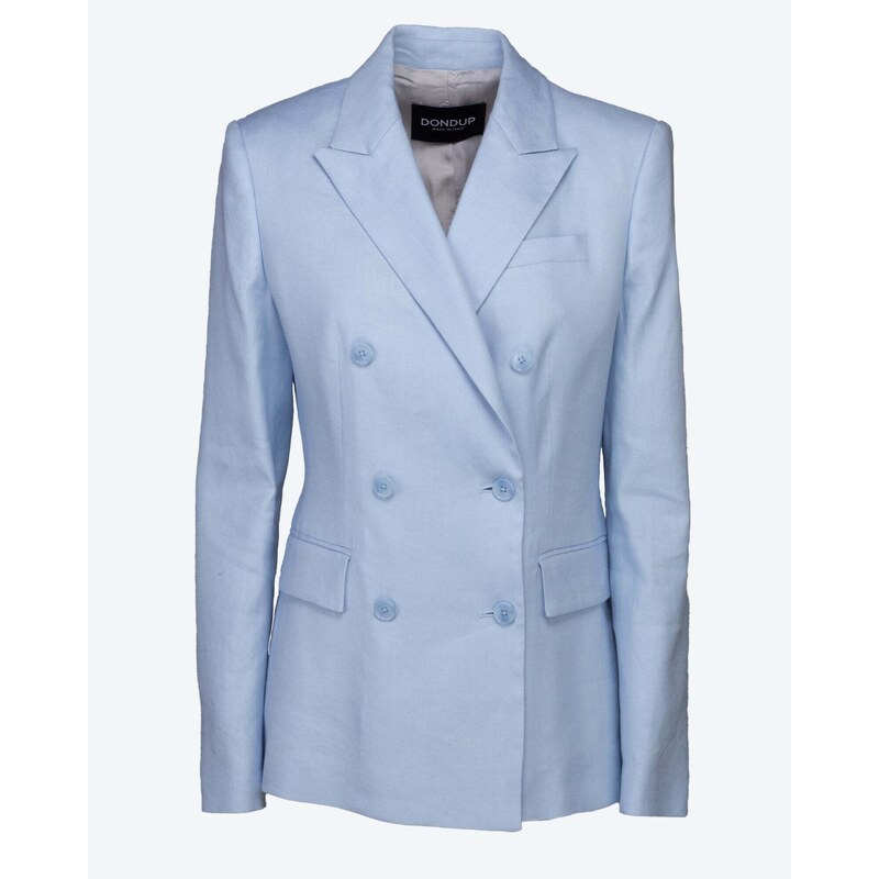 DONDUP Double-breasted jacket in linen and viscose