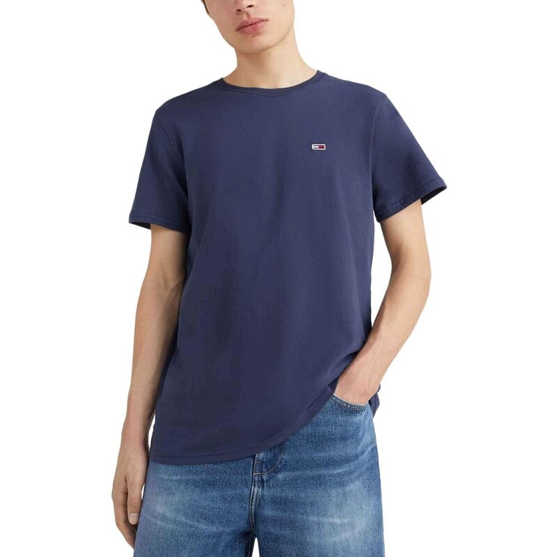 Tommy Jeans Herren T-Shirt Kurzarm TJM Slim Slim Fit, Mehrfarbig (White/Twilight Navy), S