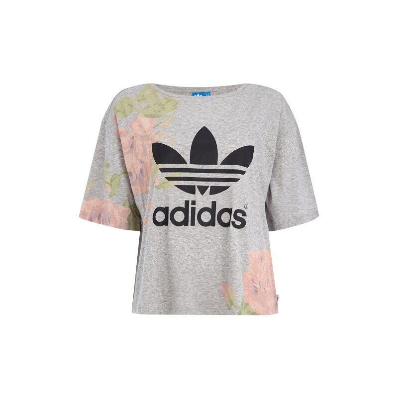adidas Originals Oversize Shirt mit Logo- und Rosenprint