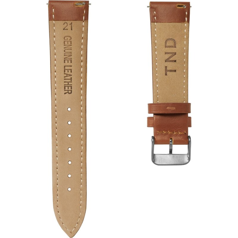 Trendhim Hellbraunes Leder Uhrenarmband 24mm mit silberfarbener Schließe - Schnellverschluss