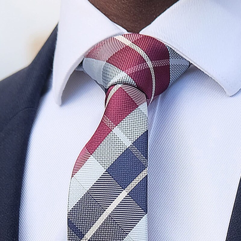 Tailor Toki Schottenkaro Krawatte In Blau & Bordeaux