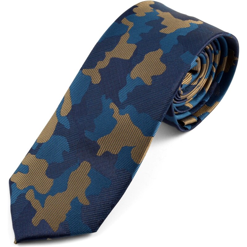 Tailor Toki Blau-braune Camouflage Krawatte