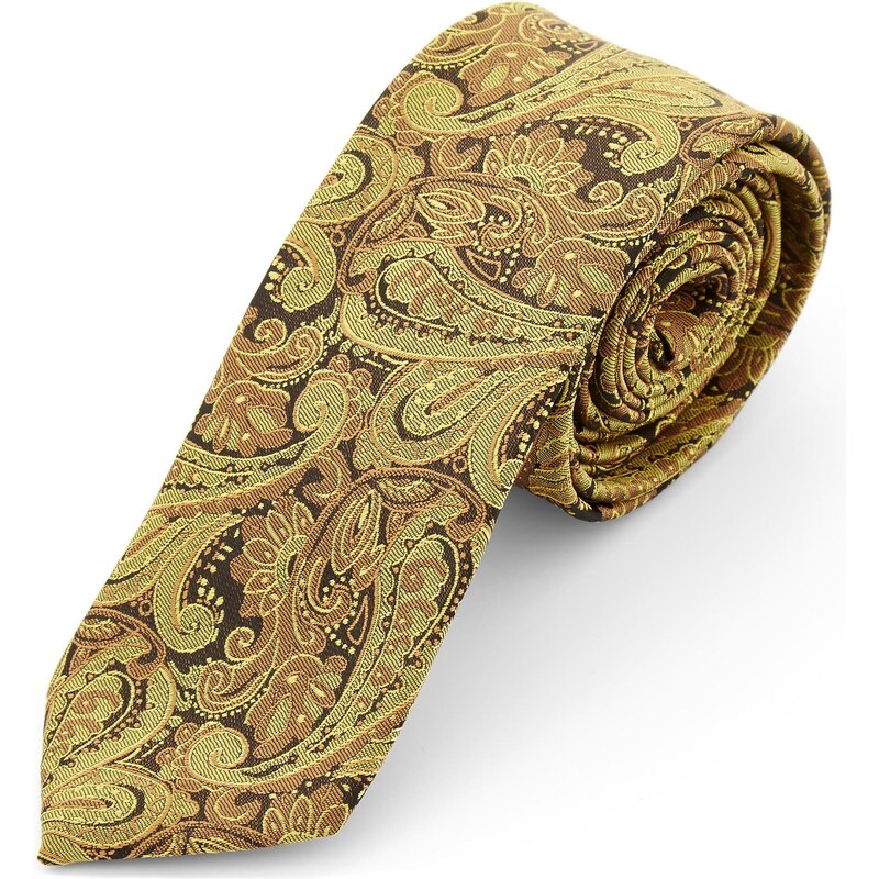 Tailor Toki Goldene Paisley Polyester Krawatte