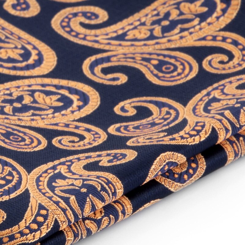 Tailor Toki Paisley Einstecktuch In Marineblau & Orange Aus Polyester