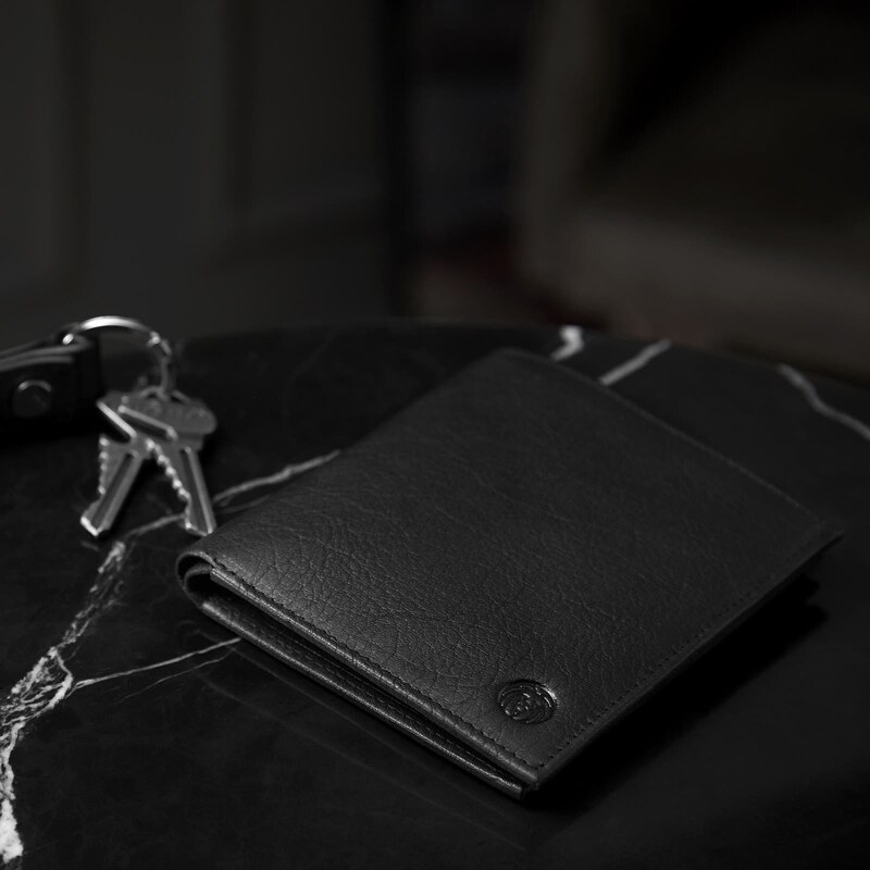 Lucleon Montreal Schwarze RFID Leder Geldbörse Mit 13 Kartenfächern