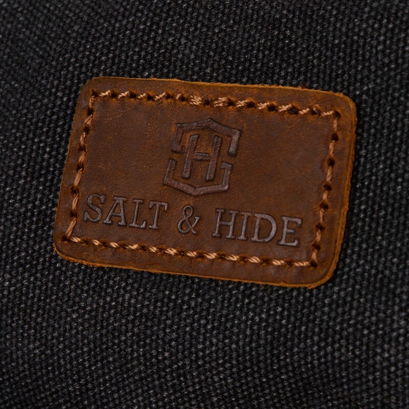 Salt & Hide Simon Graue & Hellbraune Canvas Messenger Tasche