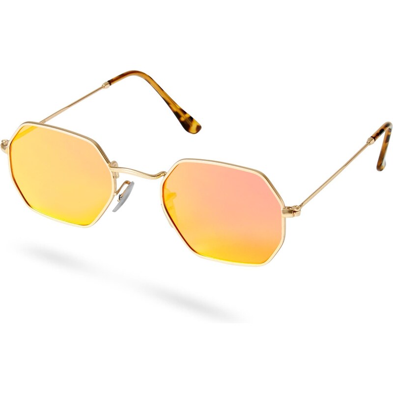 Paul Riley Groovy Goldfarbene & Orangefarbene Sonnenbrille