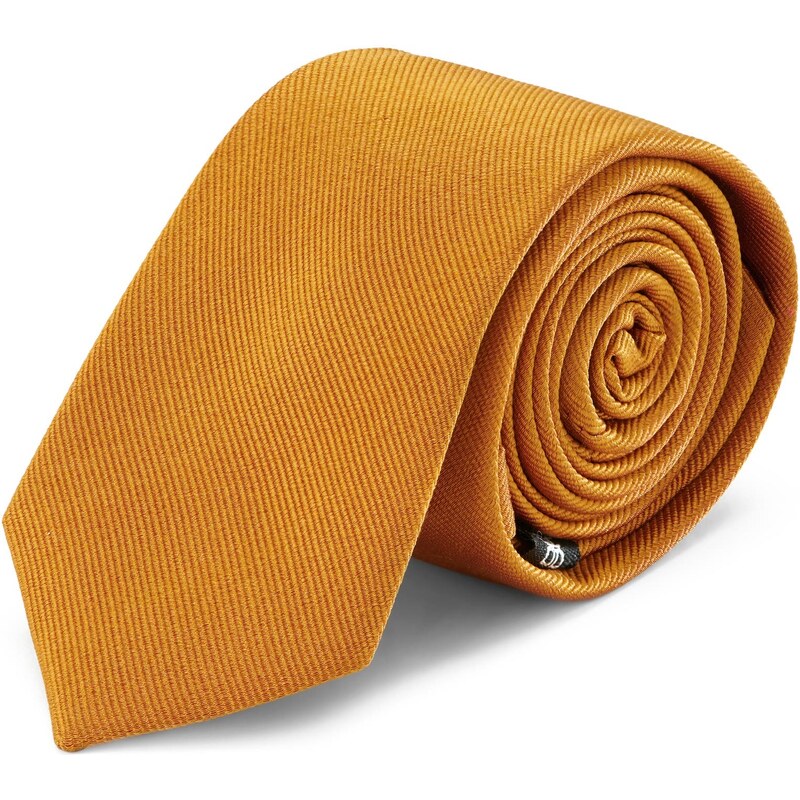 Bohemian Revolt Goldfarbene Seidentwill Krawatte 6cm