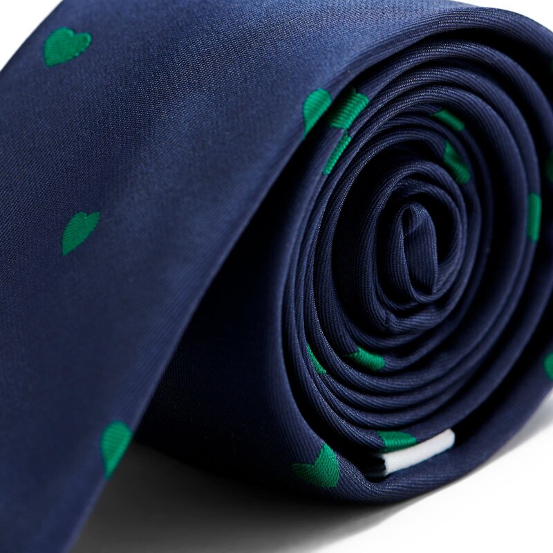 Trendhim Marineblaue Dünne Krawatte Mit Herzen