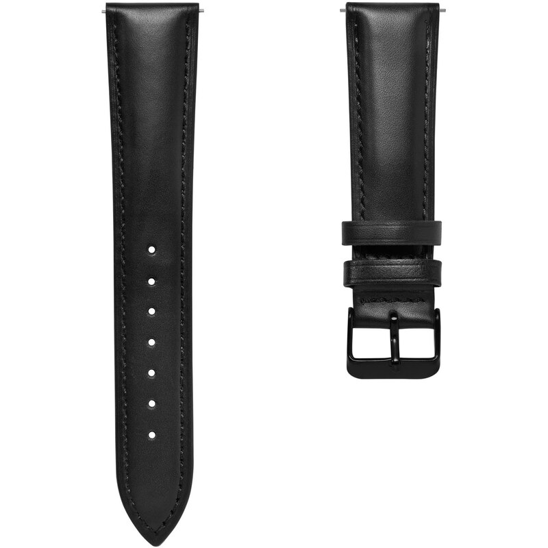Trendhim Schwarzes Leder Uhrenarmband 18mm mit schwarzer Schließe - Schnellverschluss