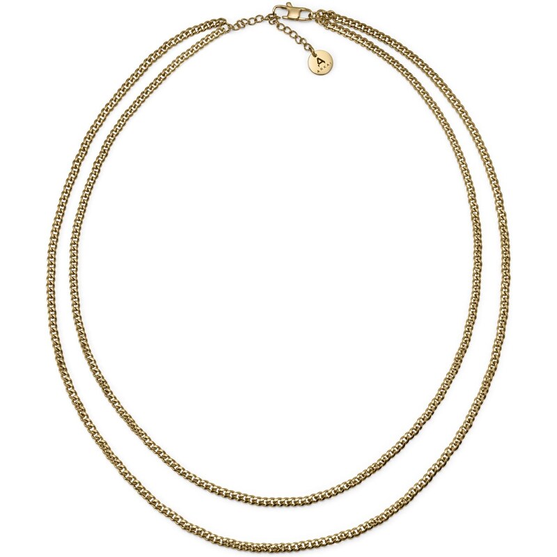 Arkai Rico geschichtete goldfarbene Doppelketten-Halskette