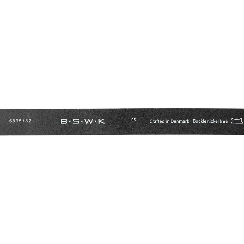 BSWK Schwarzer Stretchgürtel aus Vollnarbenleder