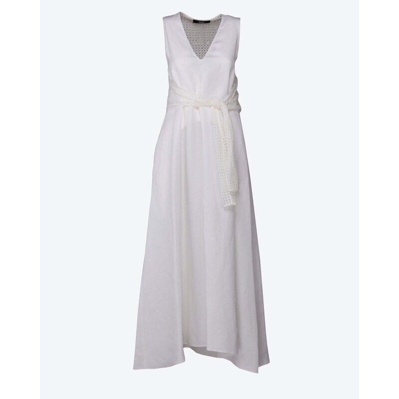 HERNO Viscose and linen dress with lace