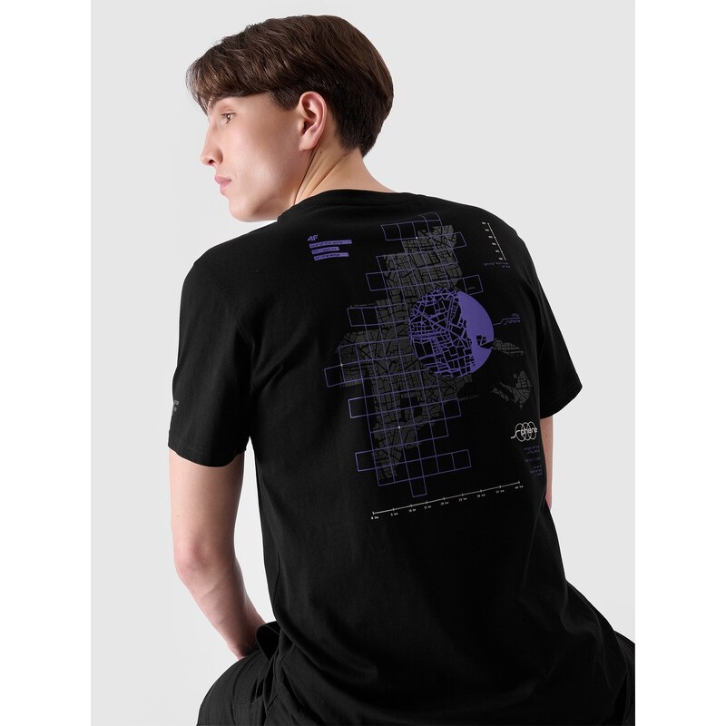 4F Regular Fit T-Shirt mit Print für Herren - schwarz - 3XL