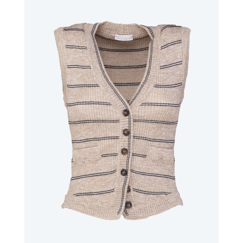 BRUNELLO CUCINELLI Striped knitted vest