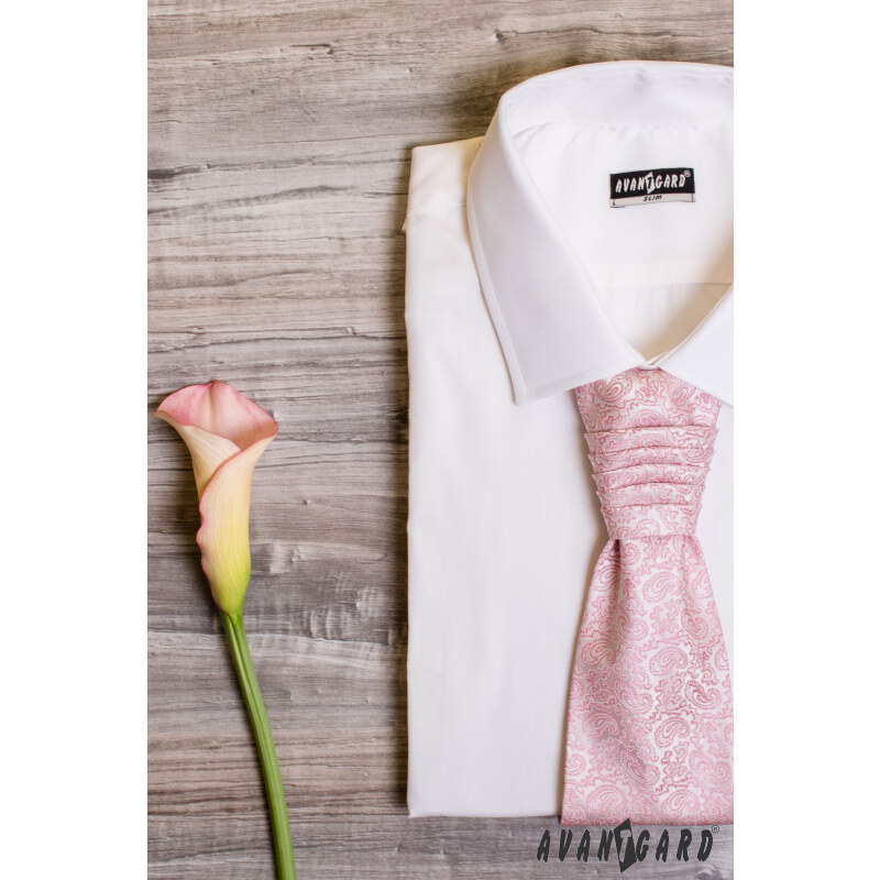 Avantgard Französische Krawatte puderrosa Paisley-Muster