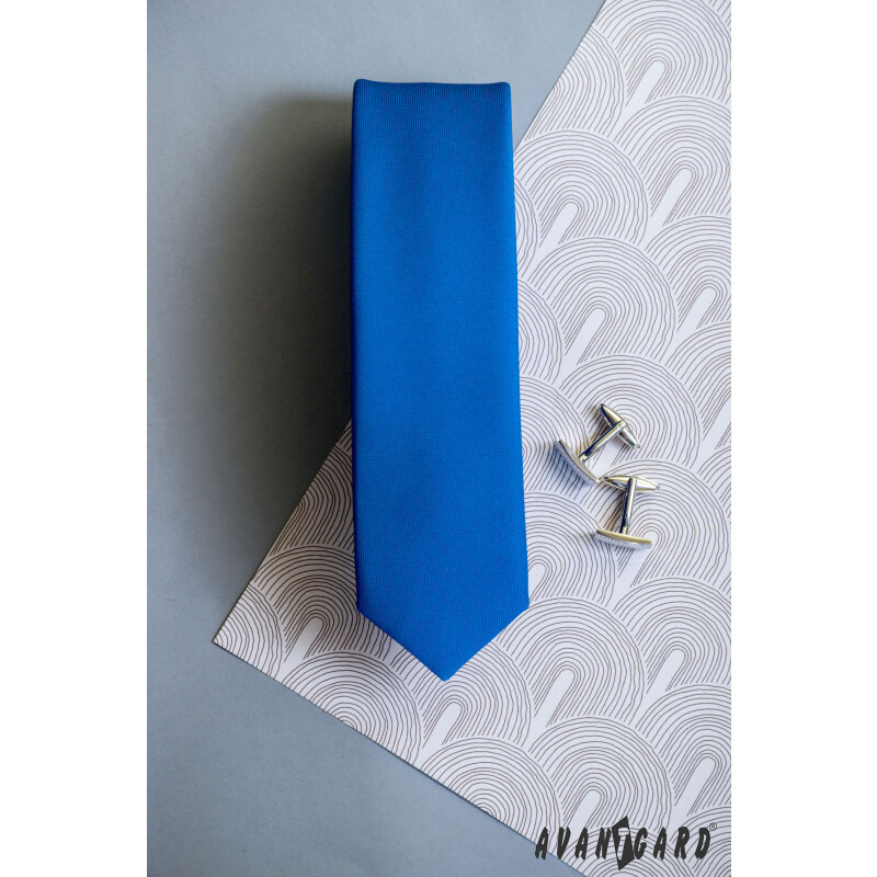 Mattblaue schmale Avantgard Krawatte