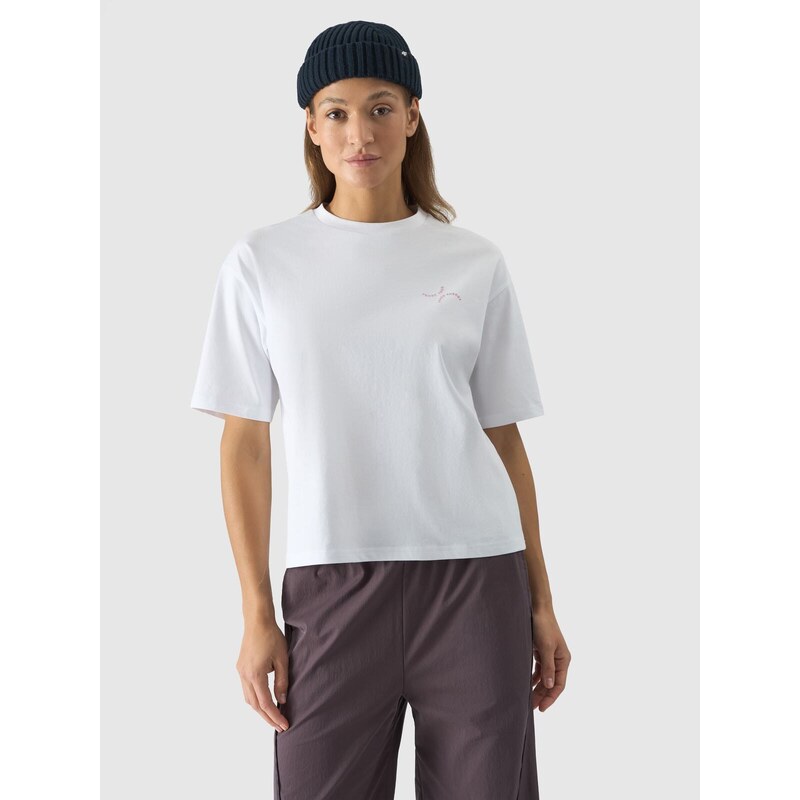 4F Oversize T-Shirt mit Print für Damen - weiß - L