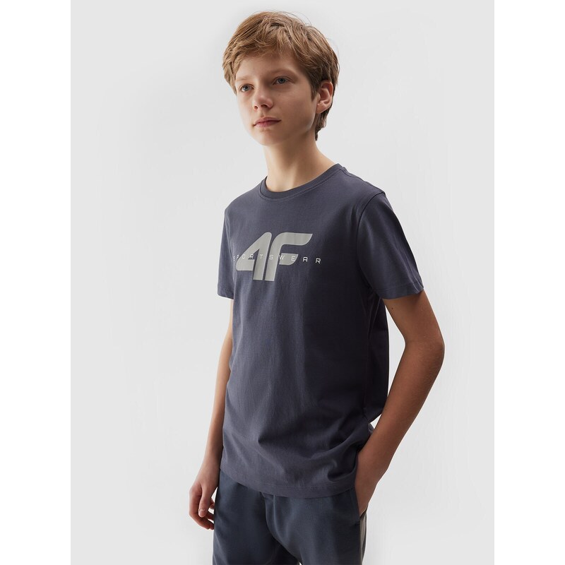 4F Jungen T-Shirt mit Print, aus Bio-Baumwolle - grau - 122