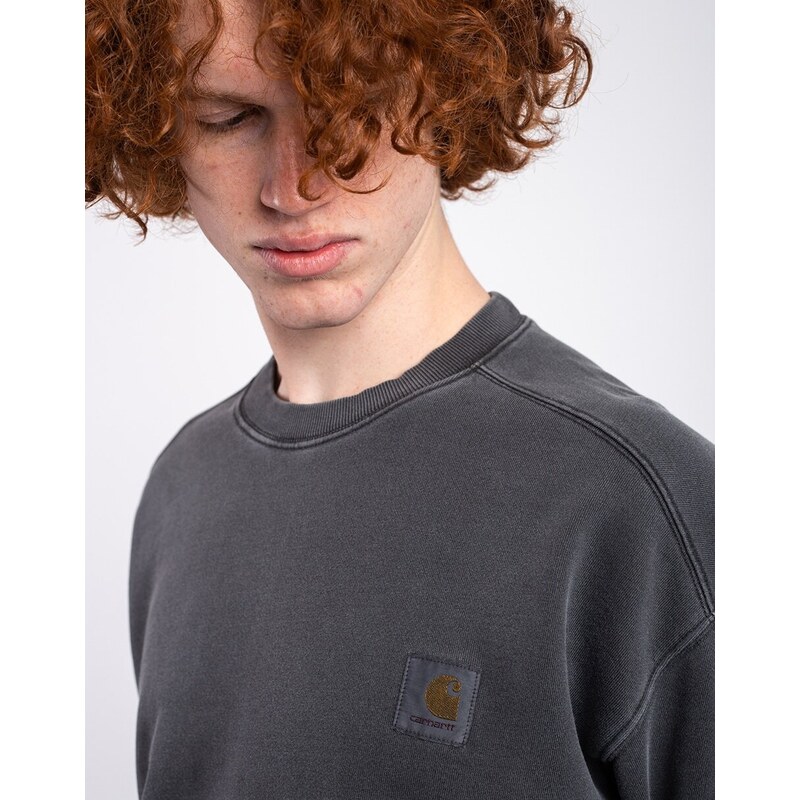 Carhartt WIP Nelson Sweat Charcoal garment dyed