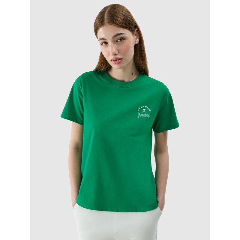 4F Regular Fit T-Shirt mit Print für Damen - grün - L